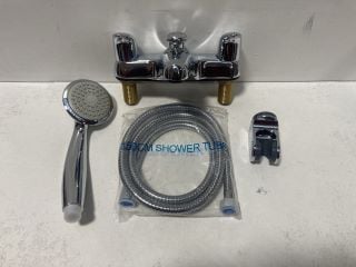 DECK MOUNTED BSM IN CHROME WITH SHOWER HANDSET, HOSE & WALL MOUNTING BRACKET - RRP £365: LOCATION - R1