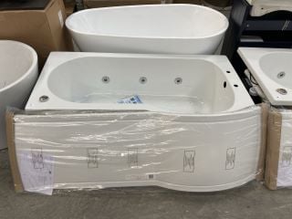 1500 X 800MM 2TH RH P-SHAPED 6 JET SPA BATH WITH MOTOR & SWITCHES TO INCLUDE SIDE PANEL - RRP £1029: LOCATION - C1