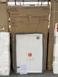 (COLLECTION ONLY) CLEAR GLASS SILVER FRAMED 1000 X 1850MM WET ROOM PANEL WITH A PEARLSTONE 1200 X 800MM SHOWER TRAY - RRP £1040: LOCATION - C4 ISLAND