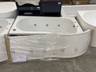 1500 X 800MM 2TH RH P-SHAPED 6 JET SPA BATH WITH MOTOR & SWITCHES TO INCLUDE SIDE PANEL - RRP £1029: LOCATION - C1