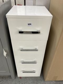 FLOOR STANDING 4 DRAWER BATHROOM CABINET IN WHITE 305 X 310 X 810MM - RRP £235: LOCATION - D2