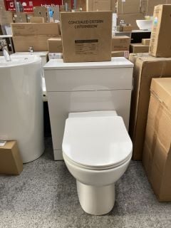 (COLLECTION ONLY) 600 X 330MM TOILET UNIT IN WHITE WITH BTW PAN & SEAT WITH CONCEALED CISTERN FITTING KIT - RRP £780: LOCATION - D4