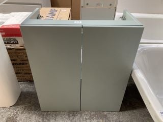 (COLLECTION ONLY) FLOOR STANDING 2 DOOR SINK UNIT IN FERN GREEN 600 X 320MM - RRP £205: LOCATION - D5