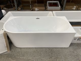 1700 X 800MM MODERN TWIN SKINNED DOUBLE ENDED J-SHAPED FREESTANDING BATH WITH INTEGRAL CHROME OVERFLOW - RRP £1199: LOCATION - C1