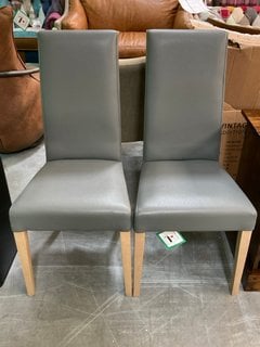 PAIR OF JOHN LEWIS & PARTNERS SLENDER CHAIRS IN DARK GREY: LOCATION - D8