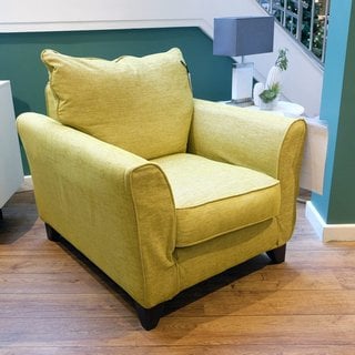 ELLISON ARMCHAIR YELLOW FABRIC RRP: £1419: LOCATION - B2