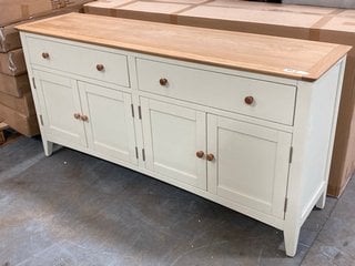 TRADITIONAL 4 DOOR 2 DRAWER SIDEBOARD IN NATURAL & CREAM: LOCATION - C8