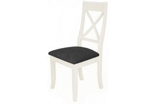 BRIDGEND X BACK DINING CHAIR IN WHITE WOOD GREY SEAT RRP: £129: LOCATION - B2