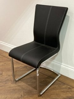 MUNICH CHAIRS BLACK LEATHER WITH CHROME LEGS DINING CHAIR RRP: £199: LOCATION - B3