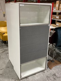 WENDEL HIGHBOARD IN WHITE GREY & GLASS DOORS RRP: £3117: LOCATION - B3