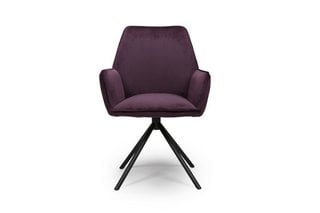 UNO SWIVEL CHAIR IN MULBERRY FABRIC & STAINLESS STEEL LEGS RRP: £229: LOCATION - B3