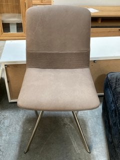 BROWN LEATHER DINING CHAIR: LOCATION - B3