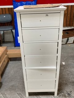 JOHN LEWIS & PARTNERS WILTON ASSEMBLED 6 DRAWER TALL BOY IN WHITE RRP: £248: LOCATION - A3