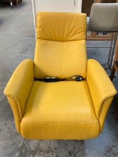 HJORT KNUDSEN RECLINER ARMCHAIR IN YELLOW LEATHER: LOCATION - B3