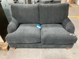 CLOVER SMALL 2 SEATER FABRIC SOFA IN CHENILLE CHARCOAL RRP: £798: LOCATION - A4