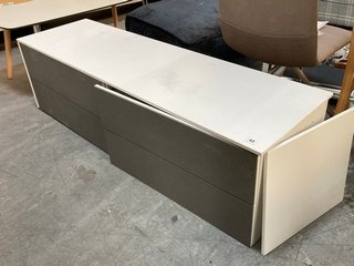 2 DOOR TV CABINET IN WHITE/GREY: LOCATION - B3