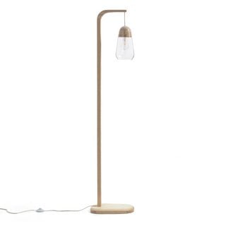 LA REDOUTE NASOA WOOD & GLASS FLOOR LAMP. RRP - £299: LOCATION - A5