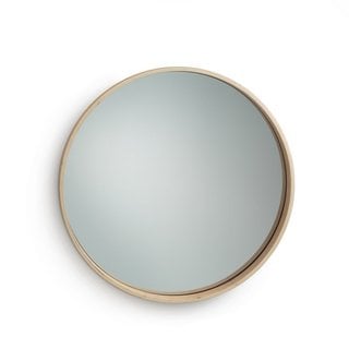 LA REDOUTE ALARIA 59CM DIAMETER ROUND OAK VENEER MIRROR. RRP - £110: LOCATION - A5