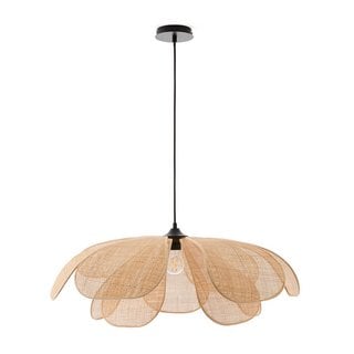 LA REDOUTE LOLA 80CM DIAMETER RATTAN PETAL CEILING LIGHT. RRP - £499: LOCATION - A6