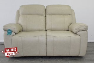 PALMAS ULTIMATE COMFORT 2 SEATER POWER RECLINER IN CREAM DOUBLE LEATHER RRP: £3843: LOCATION - B2