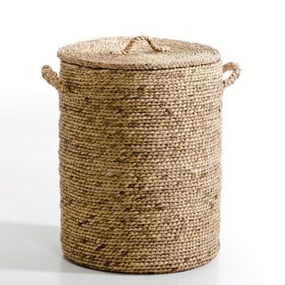 AM.PM LIAN ROUND WATER HYACINTH BASKET, H60CM. SIZE: 45X60. RRP - £140: LOCATION - B7