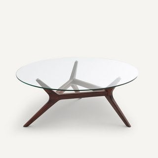 AM.PM MARICIELO WALNUT & GLASS COFFEE TABLE. RRP - £399: LOCATION - B9