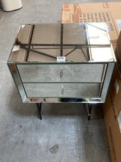 AM PM TRANSPARENT KHONSOU MIRRORED BEDSIDE TABLE - RRP £325: LOCATION - B9