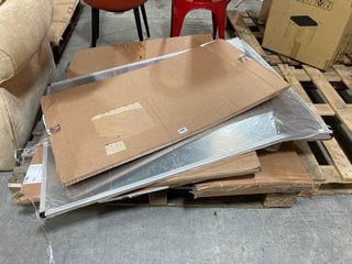 PALLET OF ASSORTED ITEMS TO INCLUDE Q-CONNECT MAGNETIC WHITEBOARD WITH ALUMINIUM FRAME: LOCATION - A1