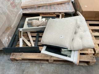 PALLET OF ASSORTED FURNITURE COMPONENTS TO INCLUDE FRAMED MIRRORS: LOCATION - A3 (KERBSIDE PALLET DELIVERY)