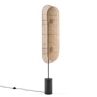 LA REDOUTE INTERIEURS LOLA METAL & RATTAN FLOOR LAMP. RRP - £998: LOCATION - D3