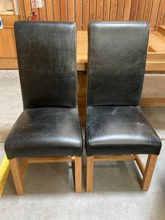 PAIR OF WINDERMERE ROLLBACK CHAIRS IN BLACK LEATHER RRP: £838 PRODUCT CODE: QROL: LOCATION - D7