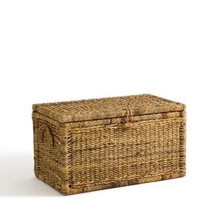 LA REDOUTE INTERIEURS SEMRA WOVEN TRUNK. RRP - £195 TO INCLUDE LA REDOUTE INTERIEURS MORA 1-DRAWER PINE & CANE BEDSIDE TABLE. RRP - £160: LOCATION - D4