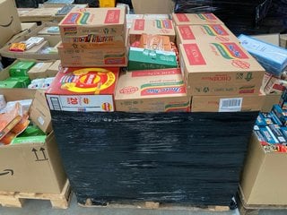 PALLET OF ASSORTED FOOD TO INCLUDE INDO MIER CHICKEN FLAVOUR NOODLES BBE: 25/10/24: LOCATION - A9 (KERBSIDE PALLET DELIVERY)