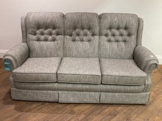 3 SEATER GREY FABRIC SOFA ON WHEELS: LOCATION - B2