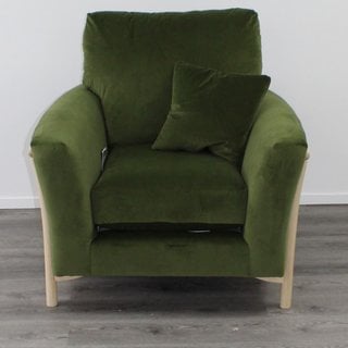 AVANTI ARMCHAIR IN GREEN FABRIC RRP: £1615: LOCATION - B2