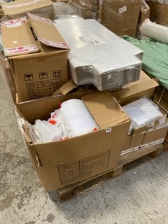 PALLET OF ASSORTED PACKAGING ITEMS TO INCLUDE FOLDING PAMPER TRAYS: LOCATION - A6 (KERBSIDE PALLET DELIVERY)