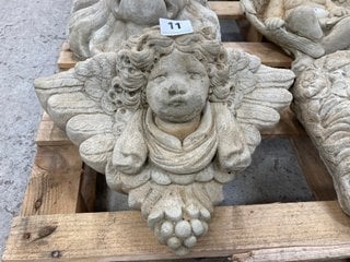 (COLLECTION ONLY) STONEWORK CHERUB GARDEN WALL PLANTER: LOCATION - A3