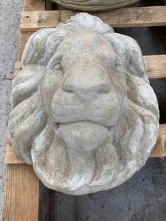 (COLLECTION ONLY) STONEWORK LIONS HEAD DECORATIVE WALL PLAQUE: LOCATION - A3