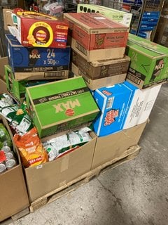 PALLET OF ASSORTED FOOD ITEMS TO INCLUDE GOLDEN WONDER FULLY FLAVOURED SALT & VINEGAR CRISPS - BBD 07/12/24: LOCATION - A8 (KERBSIDE PALLET DELIVERY)