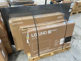 (COLLECTION ONLY) PALLET OF ASSORTED TVS (SPARES & REPAIRS, MAIN BOARDS REMOVED) TO INCLUDE LG 77" 4K ULTRA HD TV - MODEL NO. OLED77B36LA: LOCATION - A1