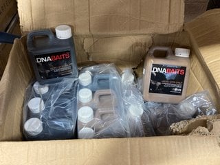 (COLLECTION ONLY) QTY OF ASSORTED DNA BAITS TO INCLUDE DNA BAITS HYDRO SPOD SYRUP 1L BBE 05/25: LOCATION - AR14