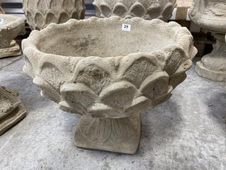 (COLLECTION ONLY) STONEWORK SMALL LEAF PATTERN GARDEN PLANTER: LOCATION - A3