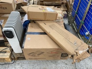 PALLET OF ASSORTED HOUSEHOLD ITEMS TO INCLUDE SUNNY MAGNETIC UNDER DESK ELLIPTICAL TRAINER: LOCATION - B6