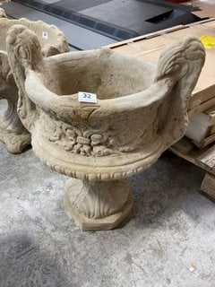 (COLLECTION ONLY) STONEWORK MEDIUM GOTHIC GOBLET GARDEN PLANTER: LOCATION - A3