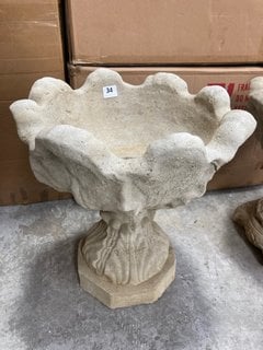 (COLLECTION ONLY) STONEWORK MEDIUM TRADITIONAL URN GARDEN PLANTER: LOCATION - A3