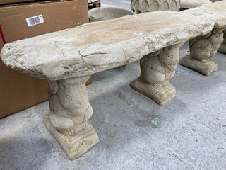 (COLLECTION ONLY) STONEWORK SMALL SQUIRREL GARDEN BENCH: LOCATION - A3