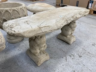 (COLLECTION ONLY) STONEWORK SMALL SQUIRREL GARDEN BENCH: LOCATION - A3