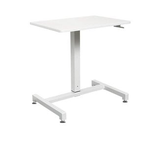 YULUKIA 100001 GAS LIFT SIT AND STAND HEIGHT ADJUSTABLE RECTANGULAR DESK IN WHITE RRP - £75: LOCATION - B7