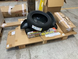 PALLET OF ASSORTED AUTOMOTIVE ITEMS TO INCLUDE BLACK ARROW ART P15 205/55R16 TYRE: LOCATION - A5