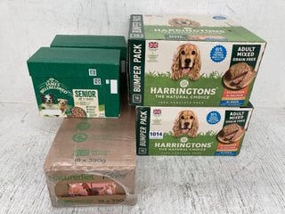 5 X PACKS OF DOG FOOD ITEMS TO INCLUDE JAMES WELLBELOVED SENIOR DOG FOOD - BBE 27/03/2026: LOCATION - E6